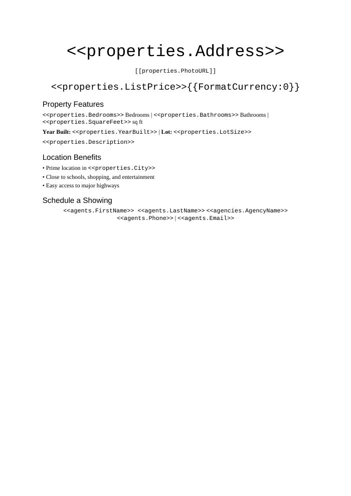 Preview of the Tri-Fold Property Brochure template