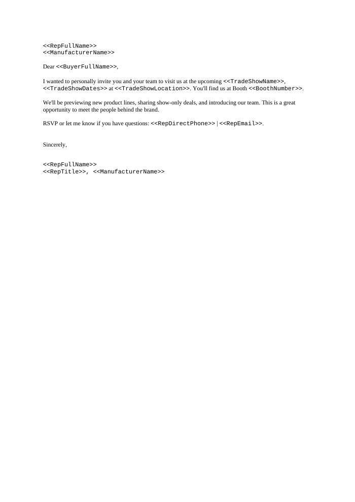 Preview of the Trade Show Invitation template