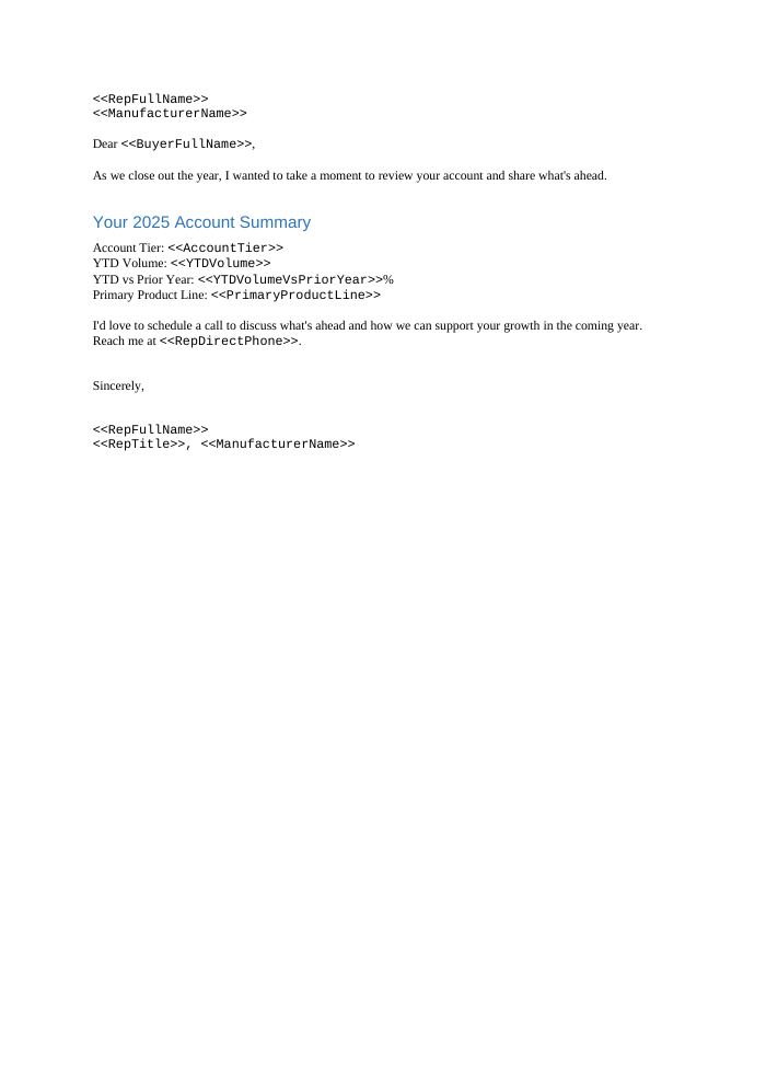 Preview of the Annual Account Review template
